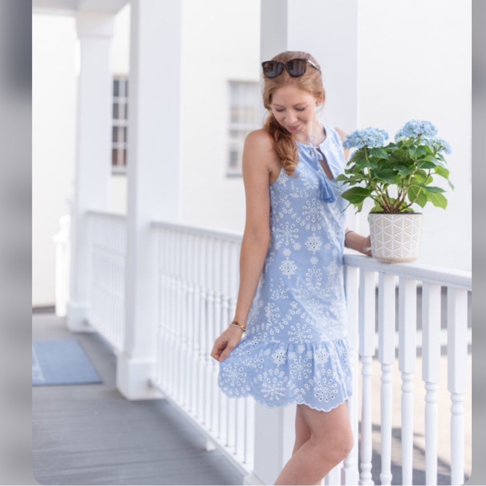 BNWT Sail to Sabled embroidered hydrangea dress. Sz XL